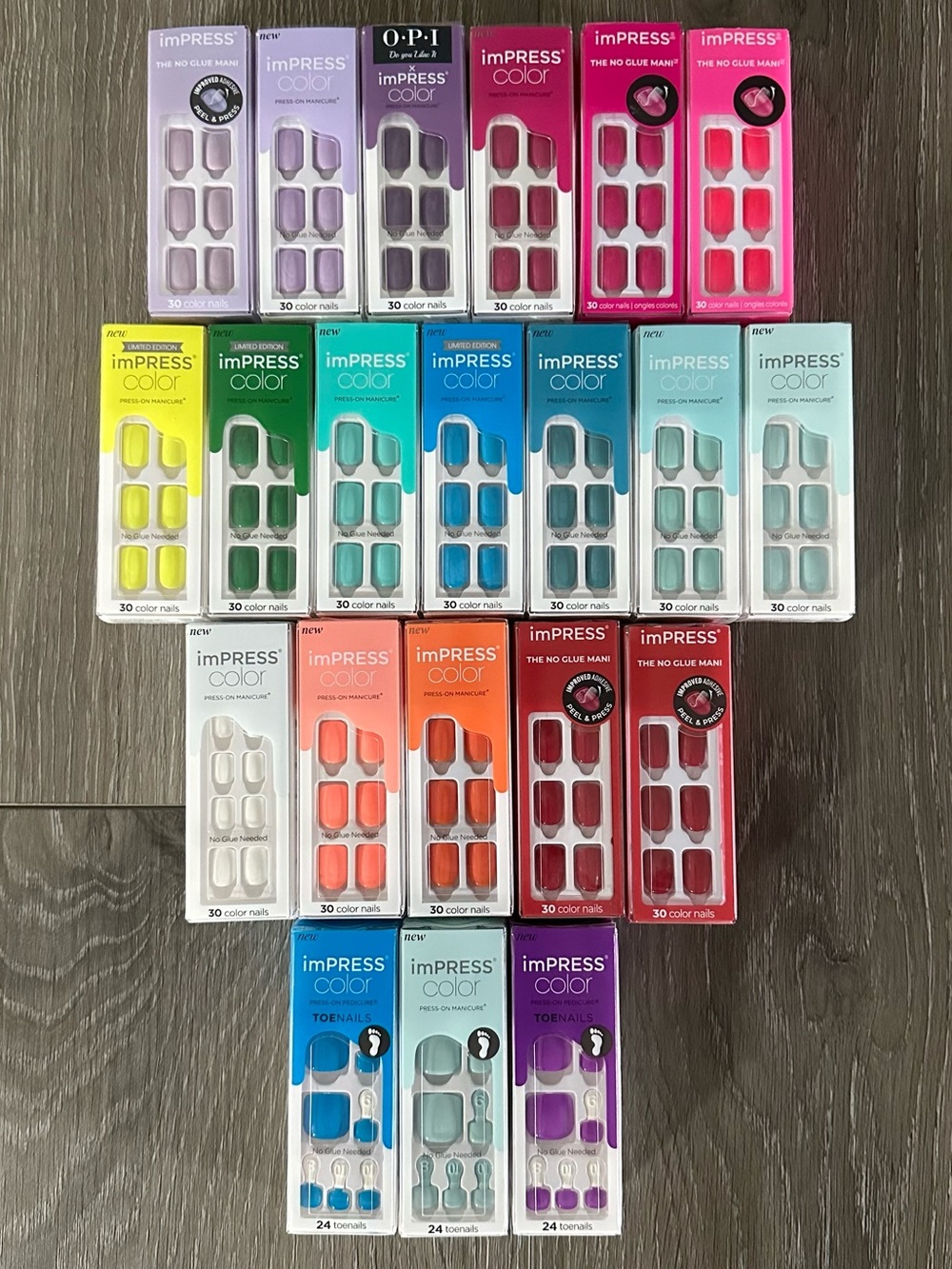 Bundle of 21 NIB KISS Impress Press-On Nails & Toenails
